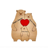 Puzzle en Bois "Famille d’Ours" Personnalisé