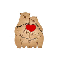 Puzzle en Bois "Famille d’Ours" Personnalisé