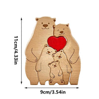 Puzzle en Bois "Famille d’Ours" Personnalisé