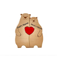Puzzle en Bois "Famille d’Ours" Personnalisé