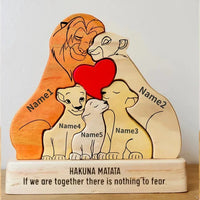 "Famille de Lions" Puzzle en Bois Personnalisé