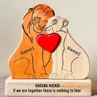 "Famille de Lions" Puzzle en Bois Personnalisé